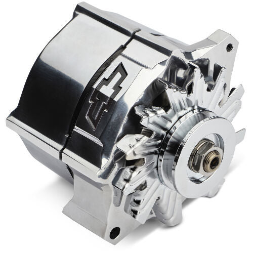 Alternator Recessed Red Bowtie Emblem Polished Alternators/Generators and Components Proform