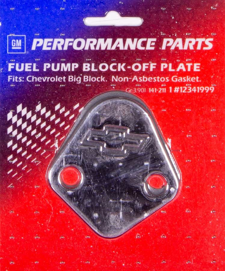 BBC Bowtie Fuel Pump Block Off Plate Fuel Pump Block-Off Plate Proform