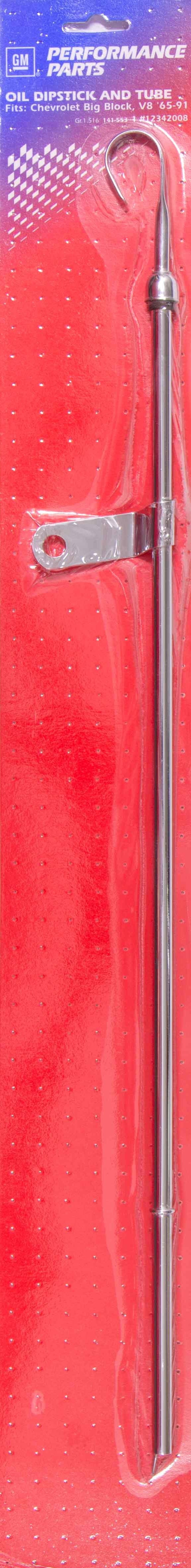 65-91 BBC Chrome Bowtie Oil Dipstick Engine Oil Dipstick Proform