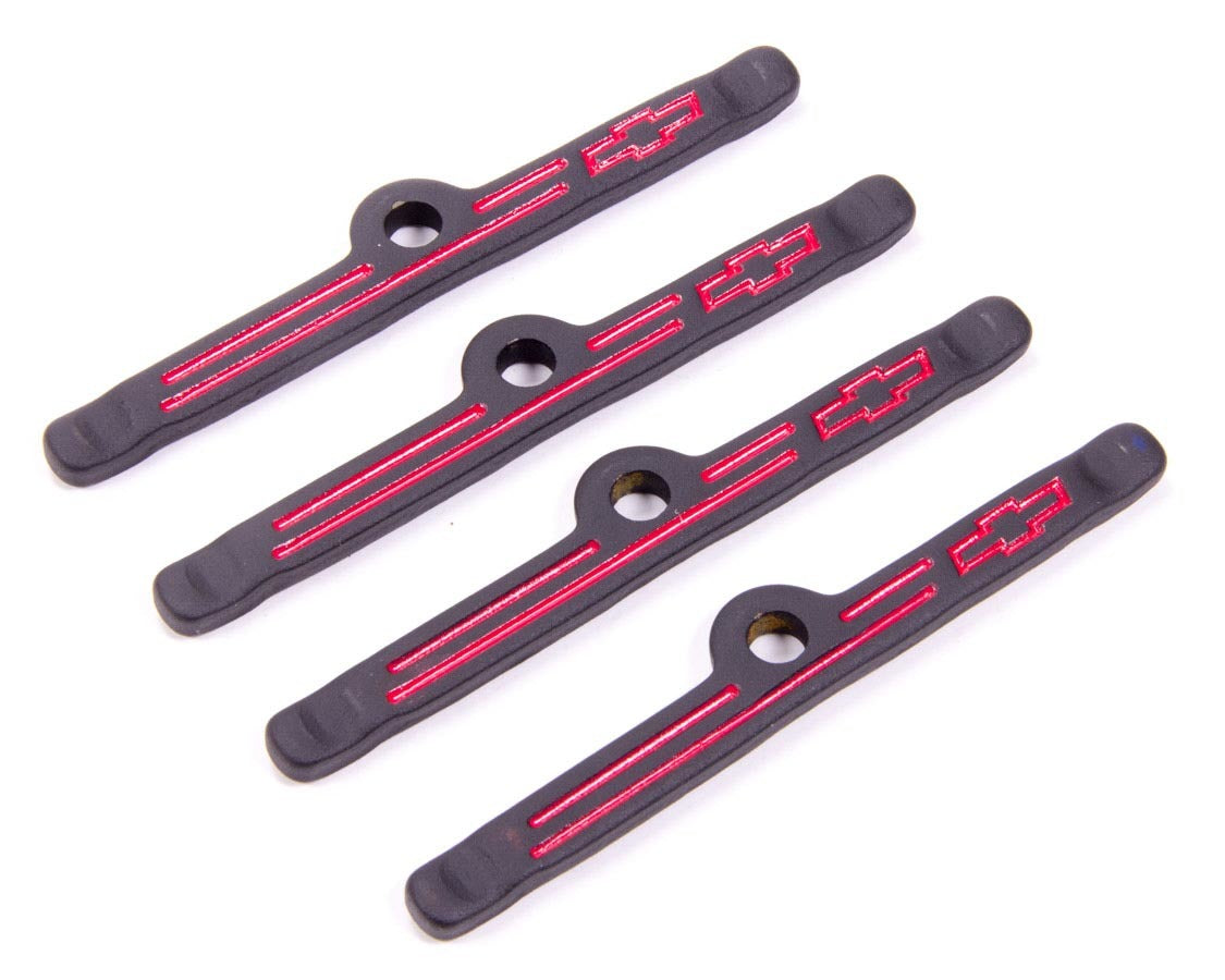 Black Crinkle V/C Hold Down Clamps 4pcs Engine Valve Cover Hold Down Tab Proform