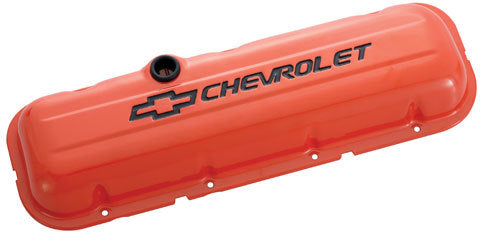 BBC Valve Covers Stamped Chevrolet and Bowtie Engine Valve Cover Proform
