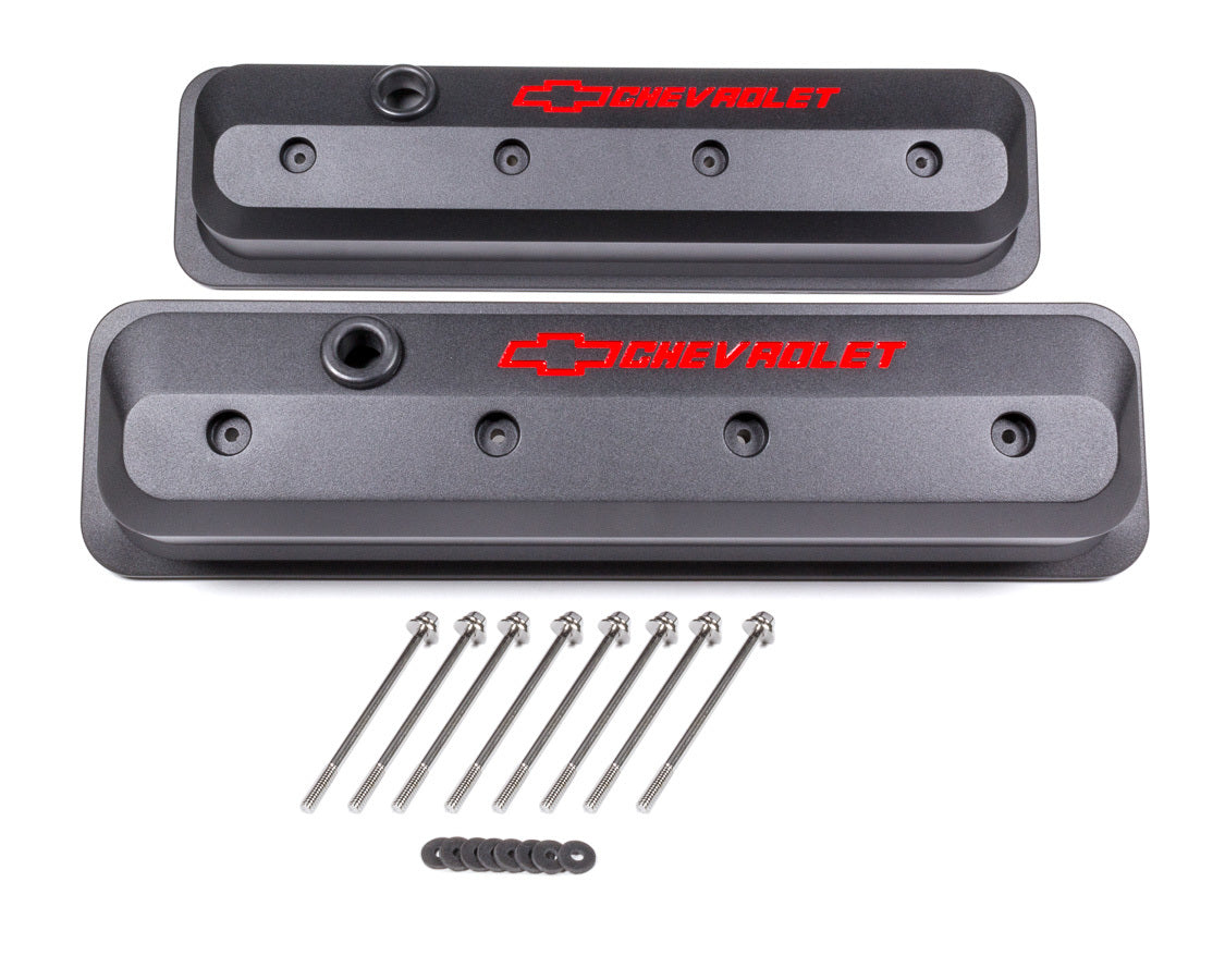 SBC Valve Cover Slant Edge Black Crinkle Valve Covers Proform