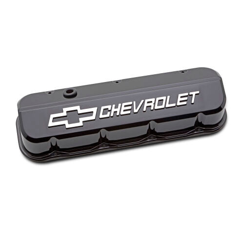 BBC Valve Covers Slant Edge Liquid Black Engine Valve Cover Proform