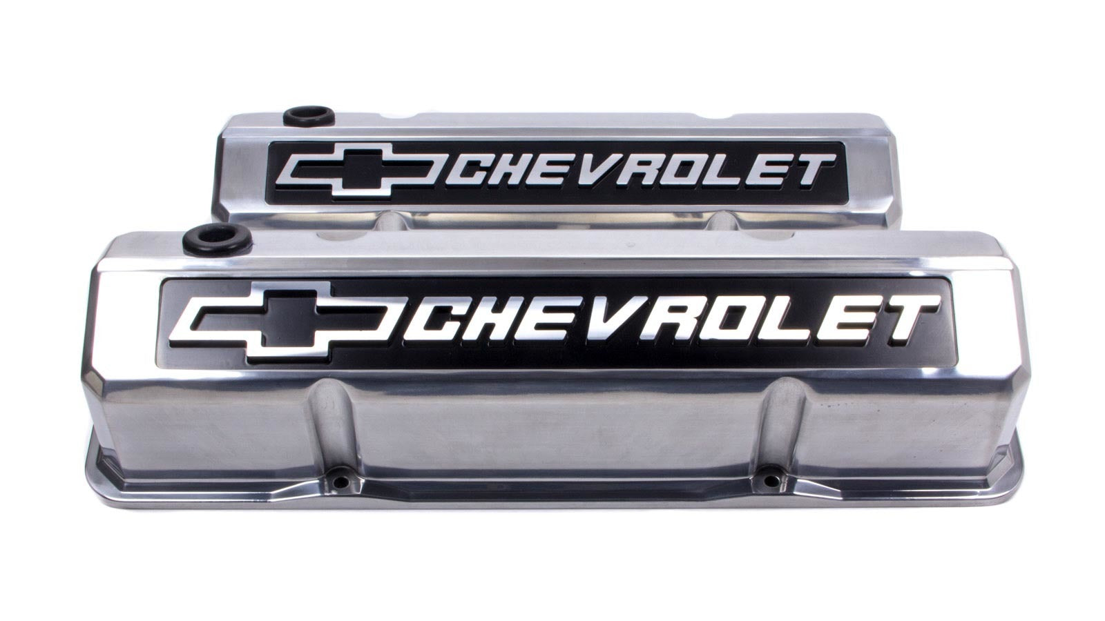 SBC Slant Edge Polished V/C Tall Raised Logo Engine Valve Cover Proform