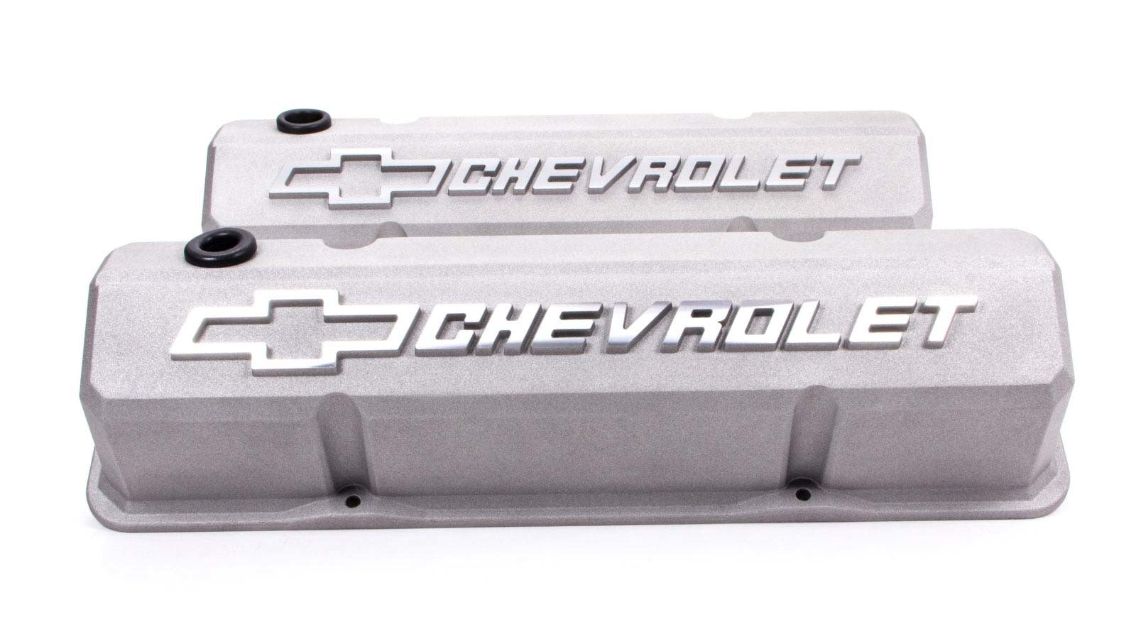 SBC Slant Edge Cast Gray V/C Tall Raised Logo Engine Valve Cover Proform
