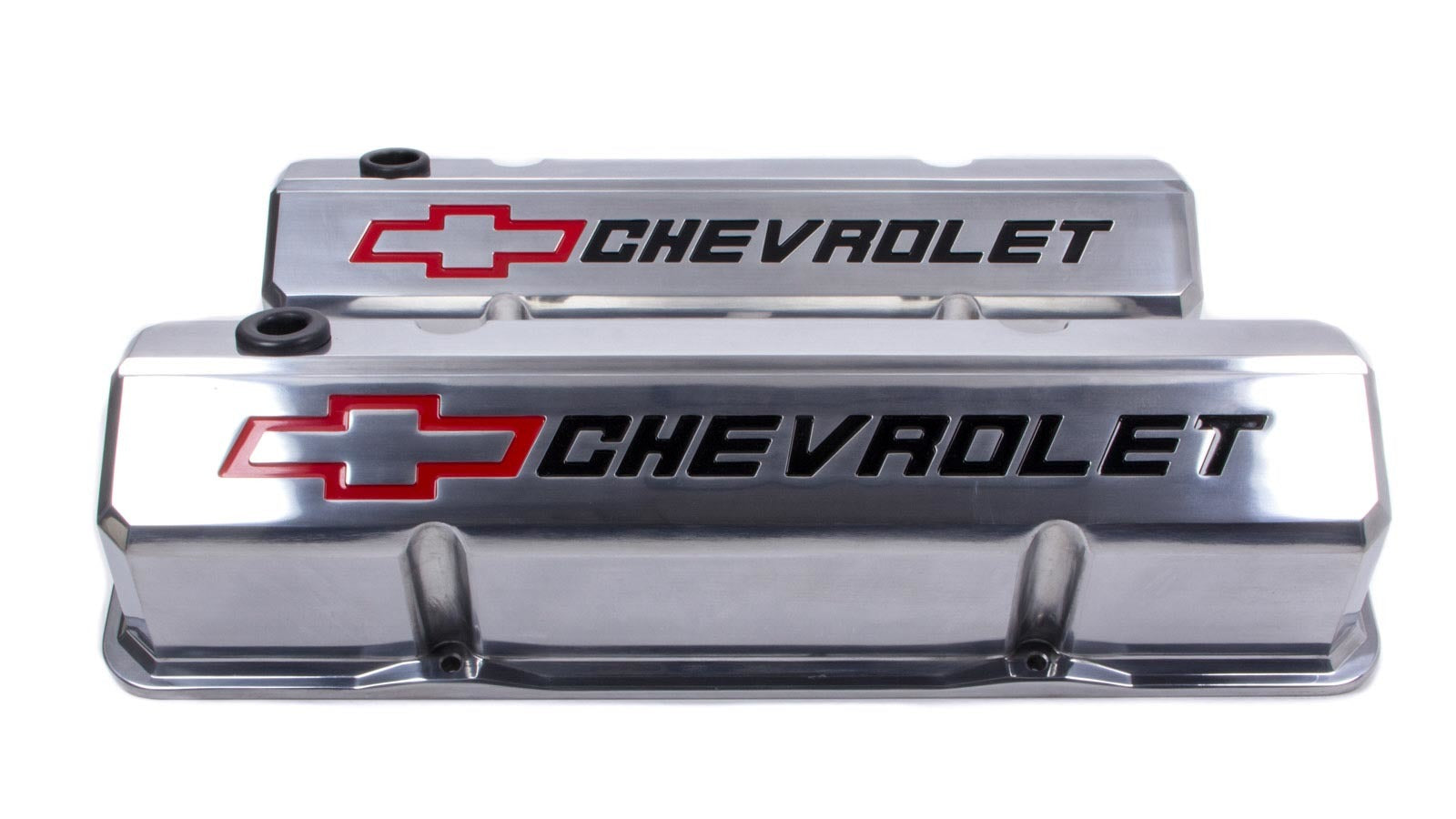 SBC Slant Edge Polished V/C Tall Recessed Logo Valve Covers Proform