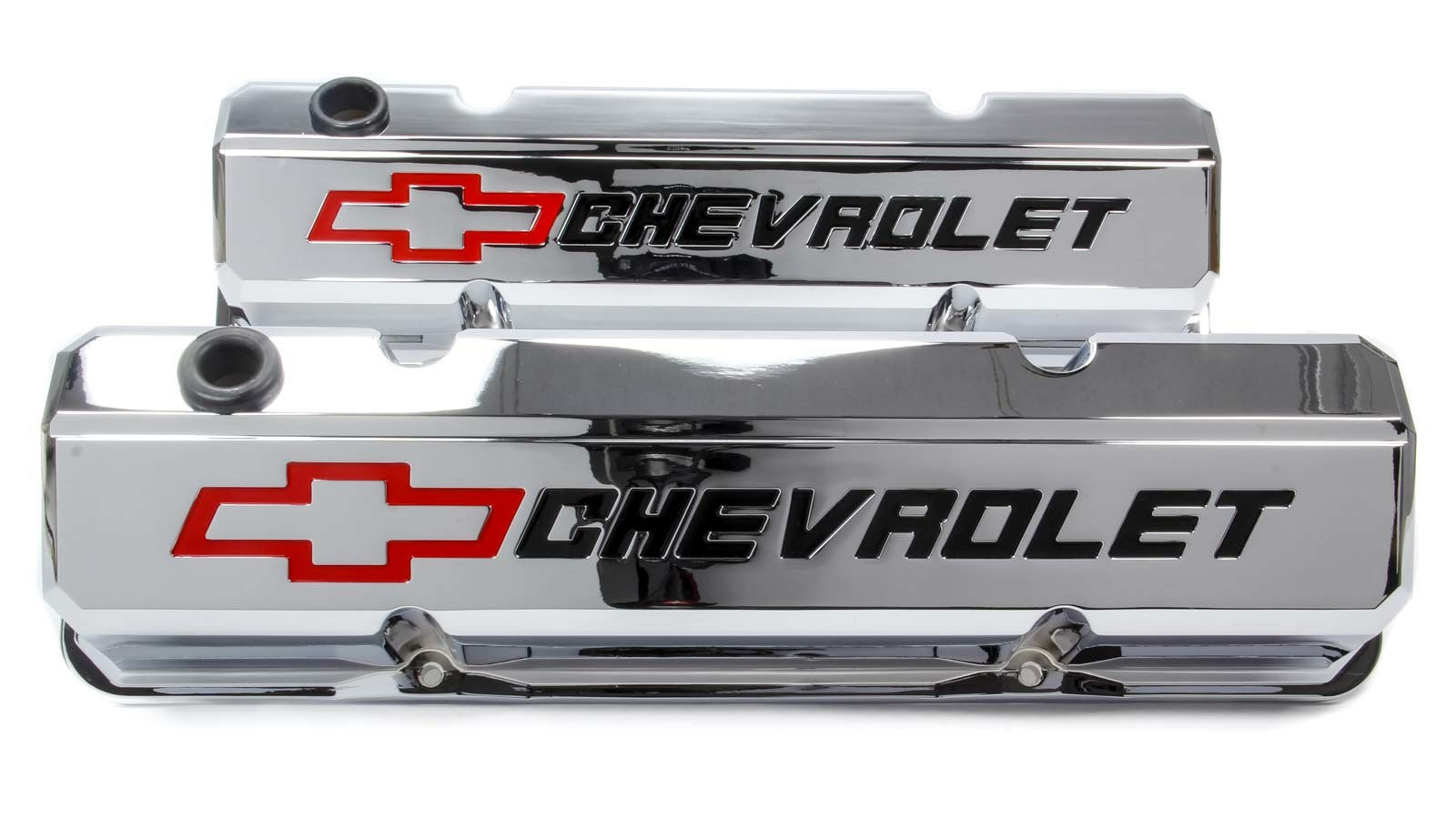 SBC Slant Edge Chrome V/C Tall Recessed Logo Engine Valve Cover Proform