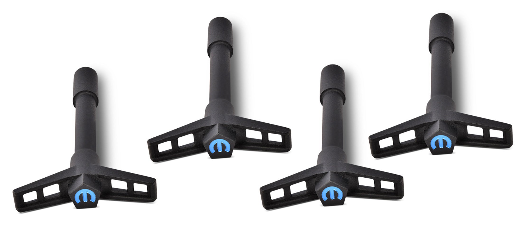 Mopar V/C Wing Nuts Blk Crinkle Blue Emblem Valve Cover Fastener Kits Proform