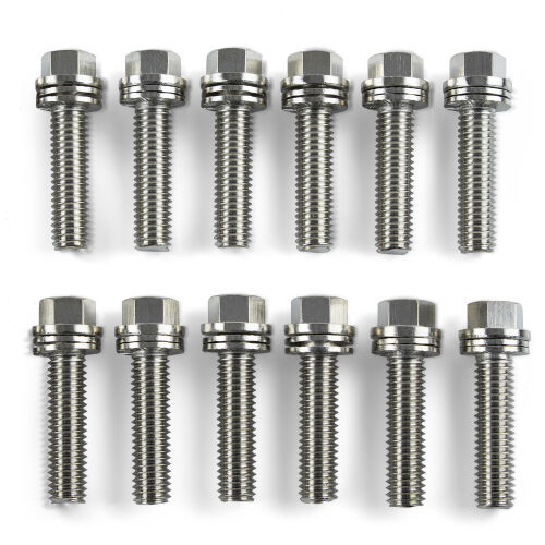 Wedge Locking Header Bolts 3/8 x 1in L (12) Exhaust Header Bolt Proform