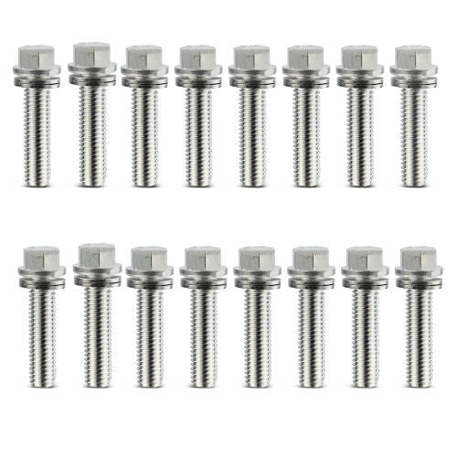 Wedge Locking Header Bolts 3/8 x 1in L (16) Exhaust Header Bolt Proform