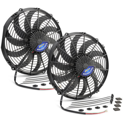 Universal Brushless Fans Pair 10in S-Blade Puller Cooling Fans - Electric Proform