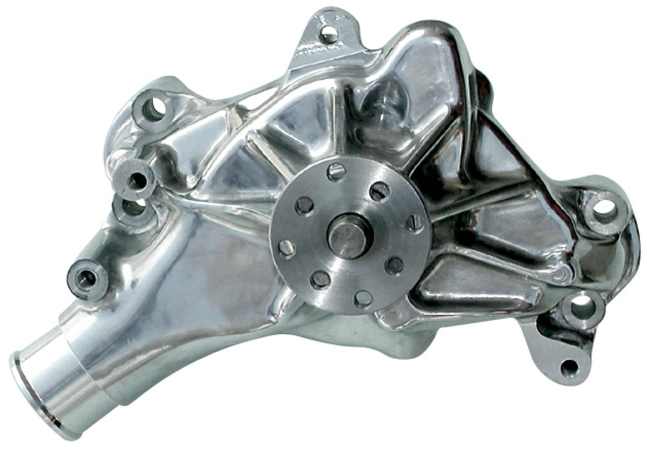 SBC Aluminum Water Pump - Polished- Long Water Pumps - Mechanical Proform