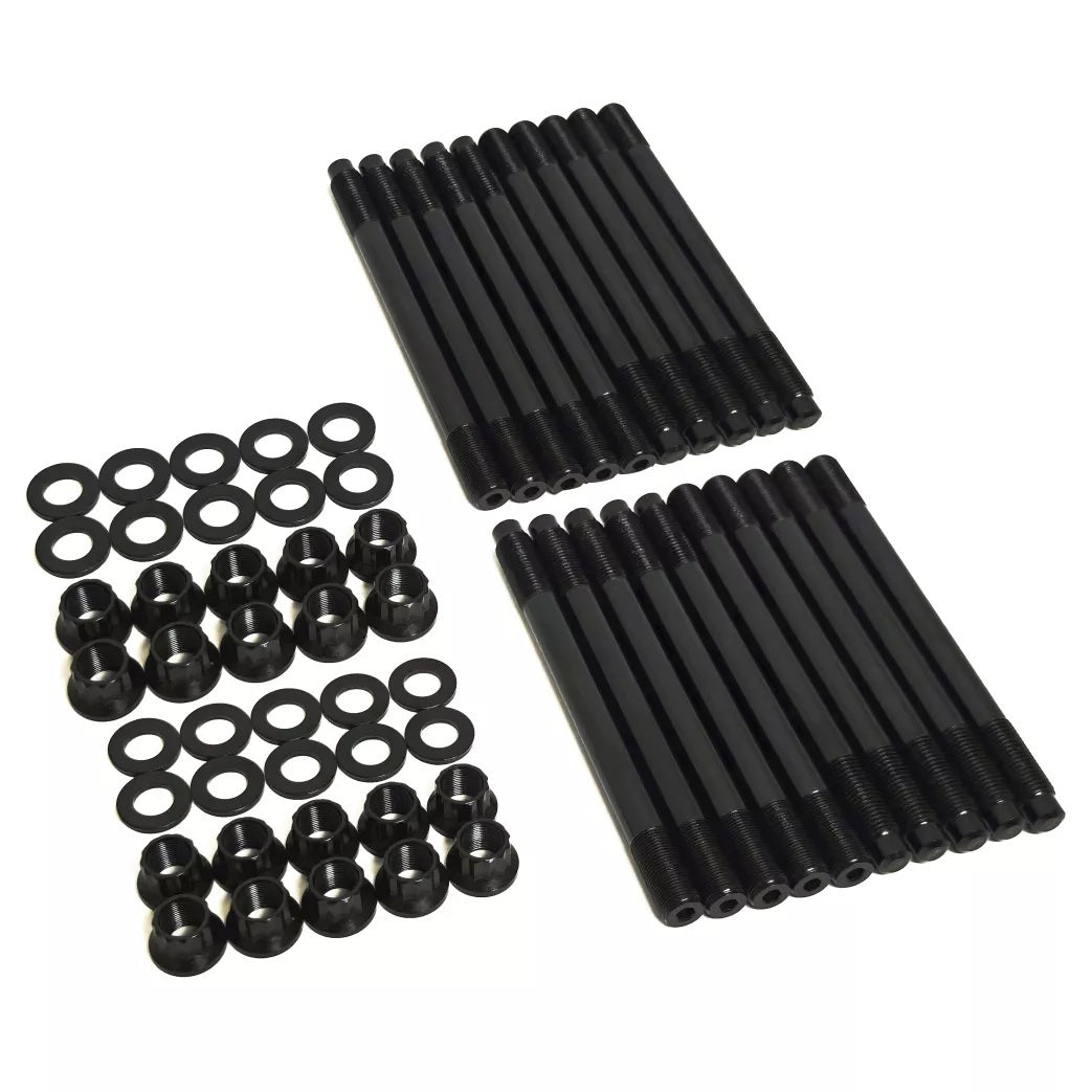 Godzilla Head Stud Kit 12 Point Black Chromoly Cylinder Head Fastener Kits PRW