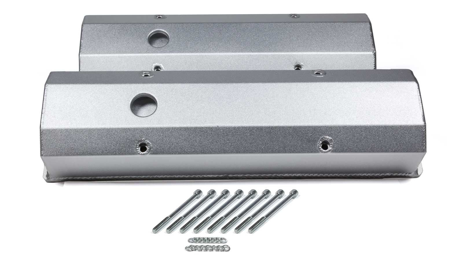 Billet Rail Fab. V/C's - SBC Tall Silver Valve Covers PRW