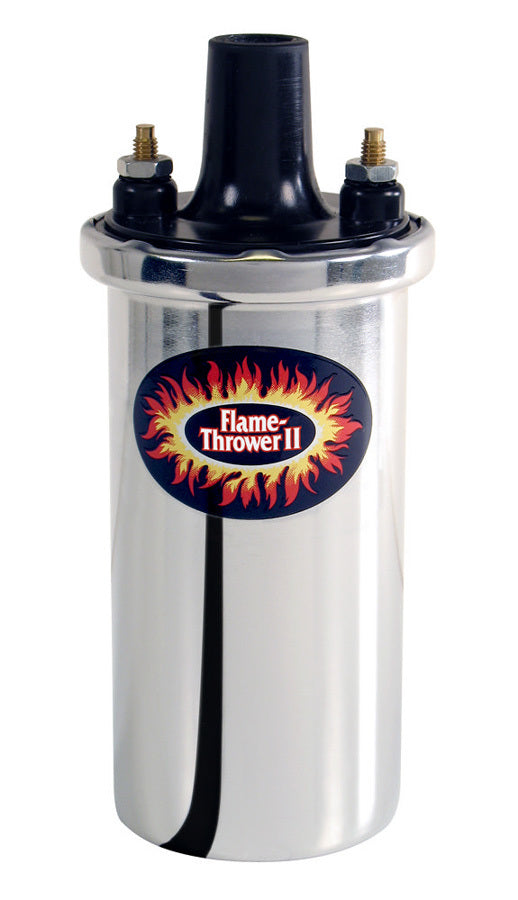 Flame-Thrower II Coil - Chrome- Oil Filled Ignition Coils Pertronix