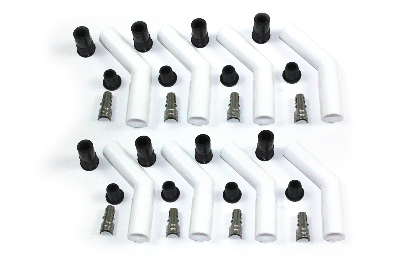 Ceramic Spark Plug Boot Kit 45-Deg 8pk White Spark Plug Boots Pertronix
