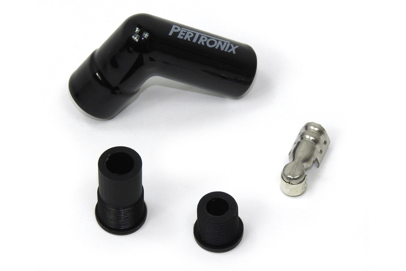 Ceramic Spark Plug Boot Kit 90-Deg 8pk Black Spark Plug Boots Pertronix