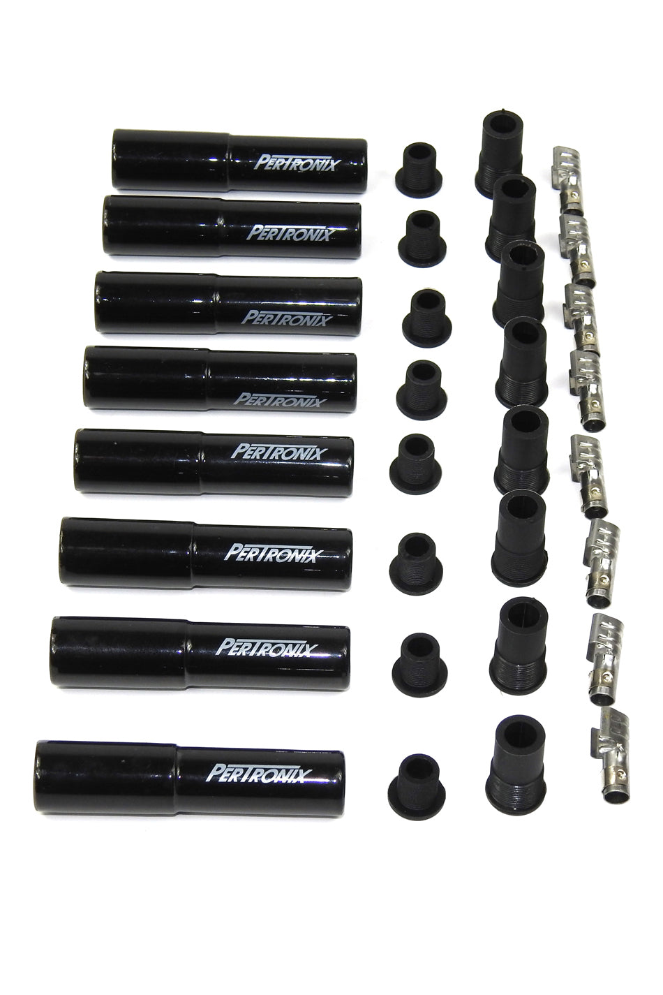 Ceramic Spark Plug Boot Kit Straight 8pk Black Spark Plug Boots Pertronix