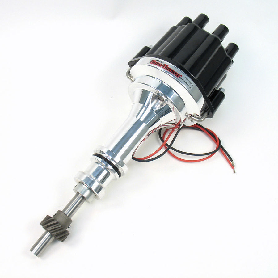 SBF Billet Marine Dist. w/Black Cap - 351W Distributors Pertronix
