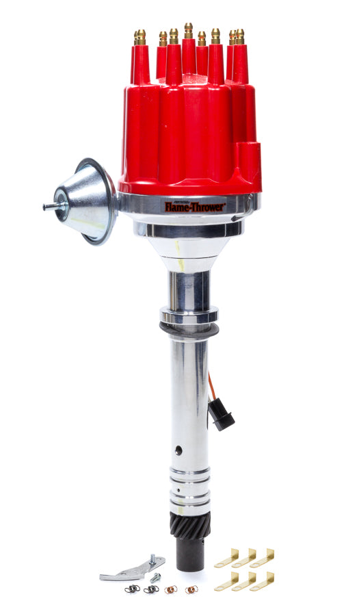 Billet Distributor Chevy V8 - Red Male Cap Distributors Pertronix