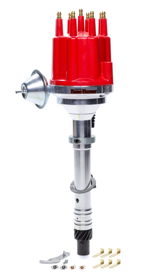 Billet Distributor Chevy V8 - Red Male Cap Distributors Pertronix