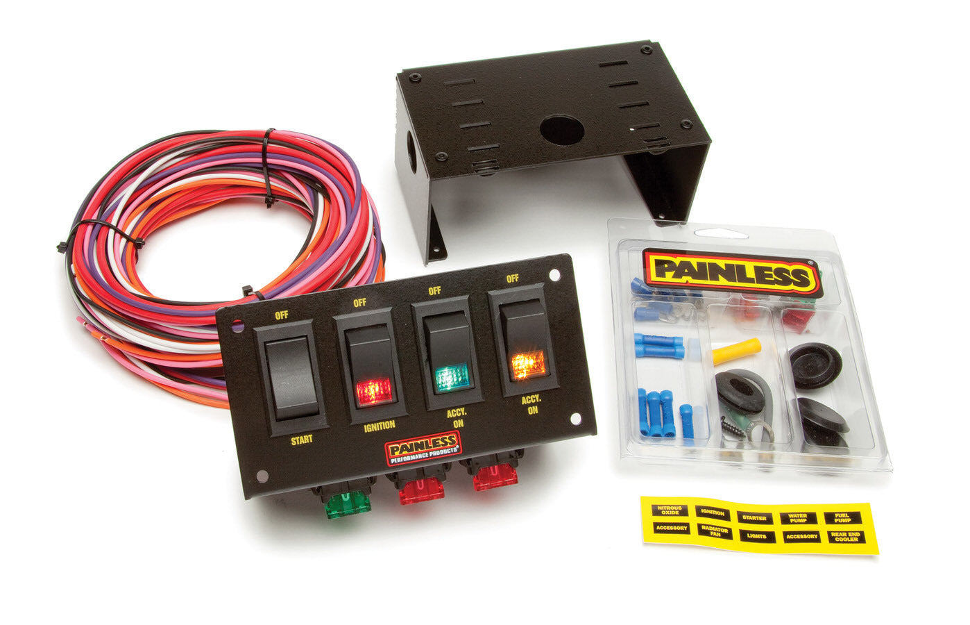 4 Switch Panel W/Harness Electrical Switch Panels and Components Painless Wiring
