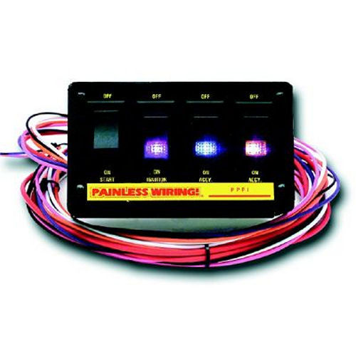 4-Switch Lighted Rocker Switch Panel Electrical Switch Panels and Components Painless Wiring