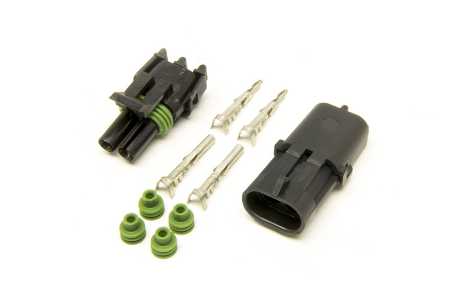 2 Circuit Male & Female Weatherpack Kit (1 ea.) Wiring Connectors and Terminals Painless Wiring