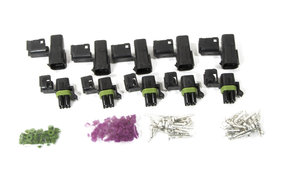 4 Circuit Square Connect or Weatherpack Kit 5each Wiring Connectors and Terminals Painless Wiring