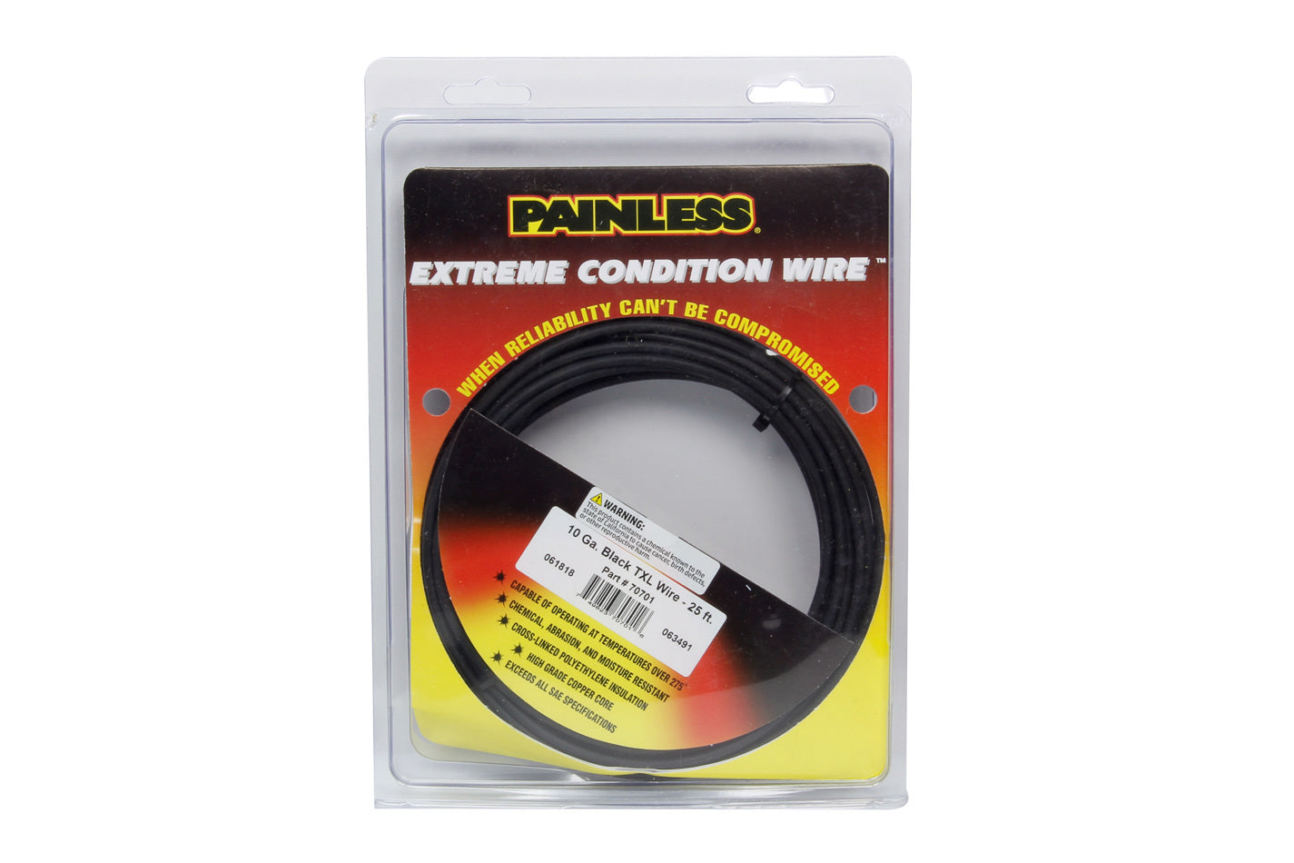 10 Gauge Black TXL Wire 25 Ft. Electrical Wire Painless Wiring