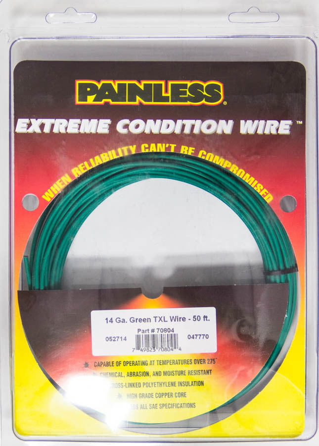 14 Gauge Green TXL Wire 50 Ft. Electrical Wire Painless Wiring