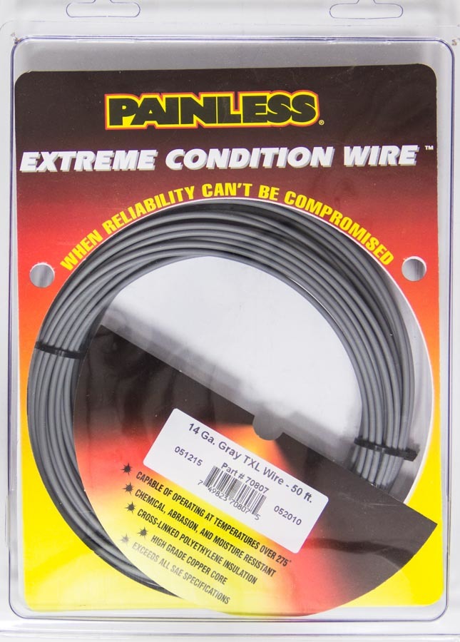 14 Gauge Gray TXL Wire 50 Ft. Electrical Wire Painless Wiring