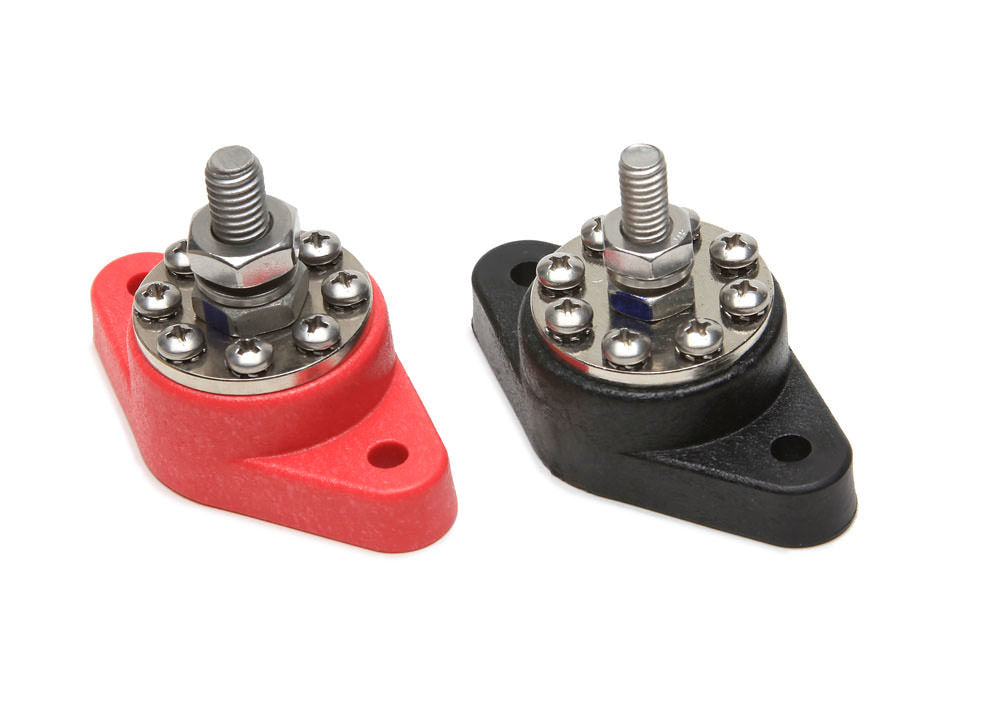 8-Point Distribution Blocks (Red/Blk) 1 Each Electrical Junction Blocks Painless Wiring