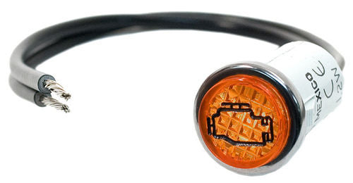 1/2in Amber Check Engine Light Interior Light Assemblies Painless Wiring