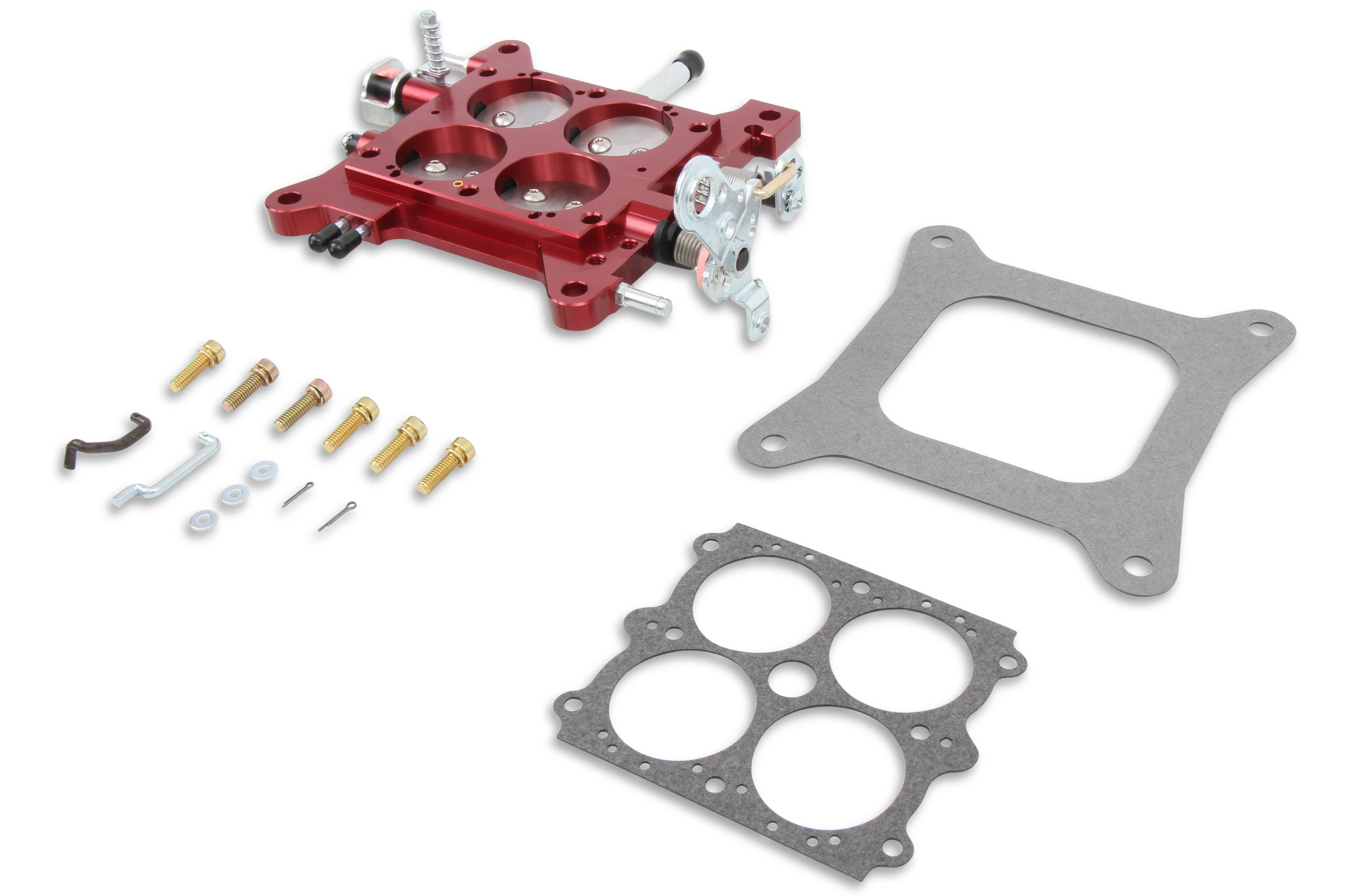 Billet Throttle Body Assm. - Red 1-3/4in Carburetor Base Plates Quick Fuel Technology