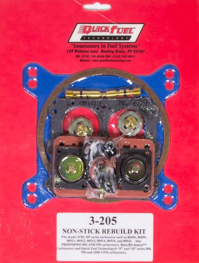 4150 Rebuild Kit - Non-Stick Carburetor Rebuild Kits Quick Fuel Technology