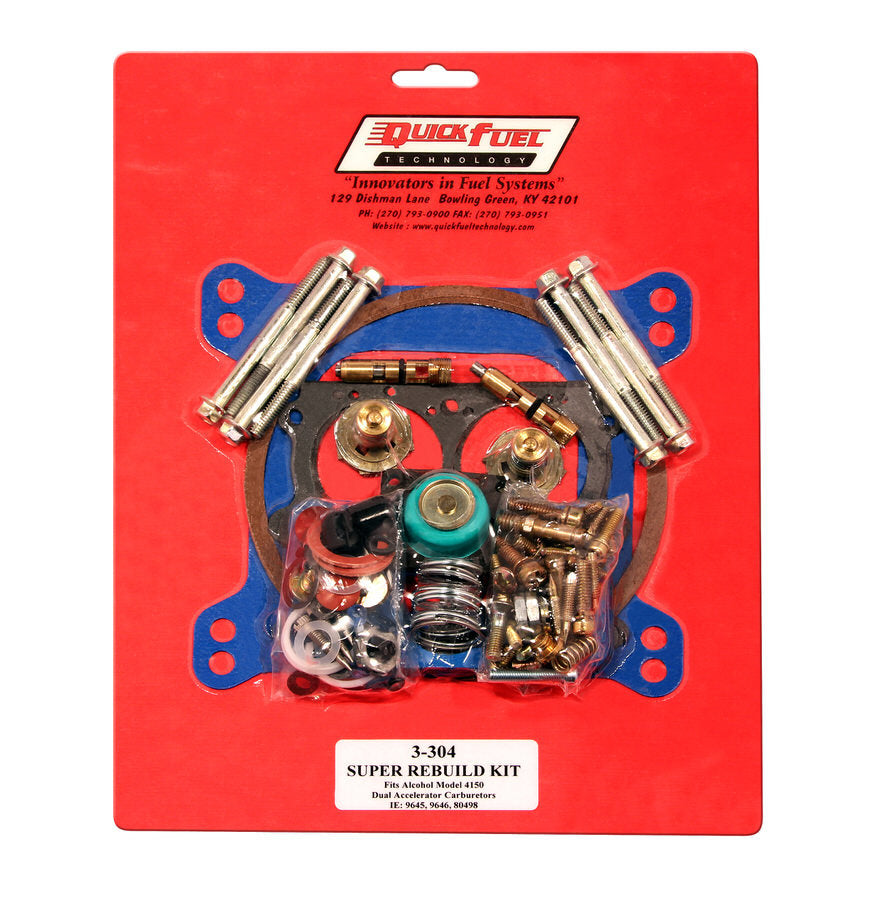 Super Non-Stick Rebuild Kit Alcohol 4150/4150 HP Carburetor Rebuild Kits Quick Fuel Technology