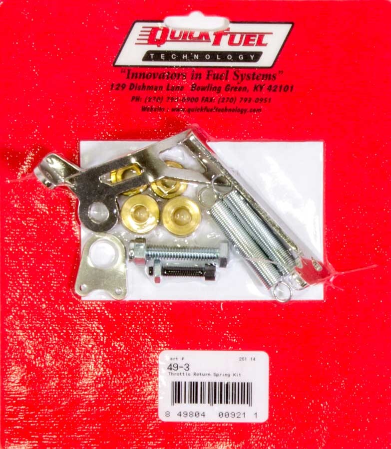 Throttle Return Spring Kit - Square Flange Throttle Return Spring and Brackets Quick Fuel Technology