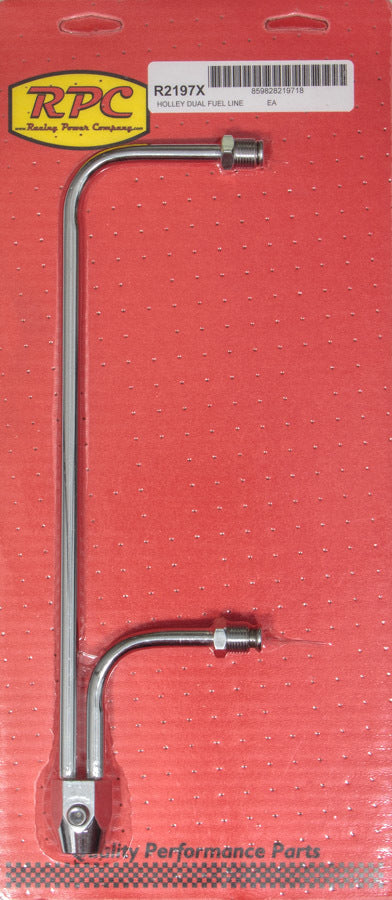 Fuel Line Chrome 9-5/16 in Centers Carburetor Fuel Lines/Logs Racing Power Company