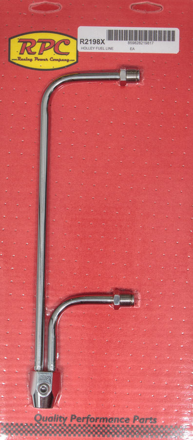 Fuel Line Chrome 8-21/32 in Centers Carburetor Fuel Lines/Logs Racing Power Company