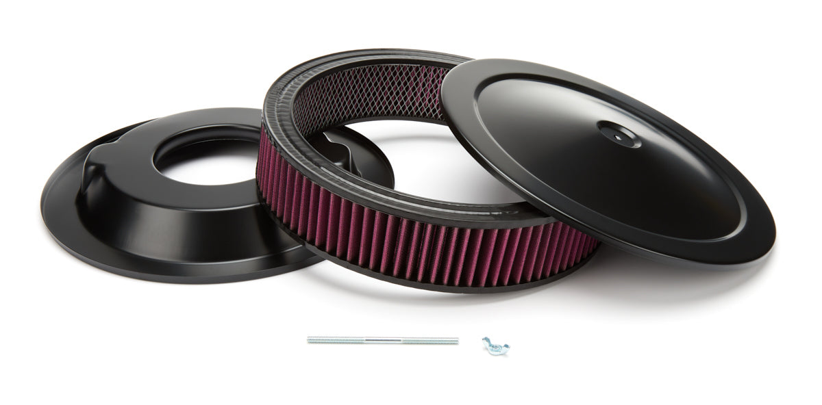 14in X 3in Muscle Air Cleaner Black/Red Air Cleaner Assemblies and Air Intake Kits Racing Power Company