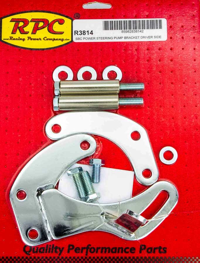 SBC Saginaw Power Steer Bracket Swp Chrome Reservoirs Pumps and Steering Box Brackets Racing Power Company