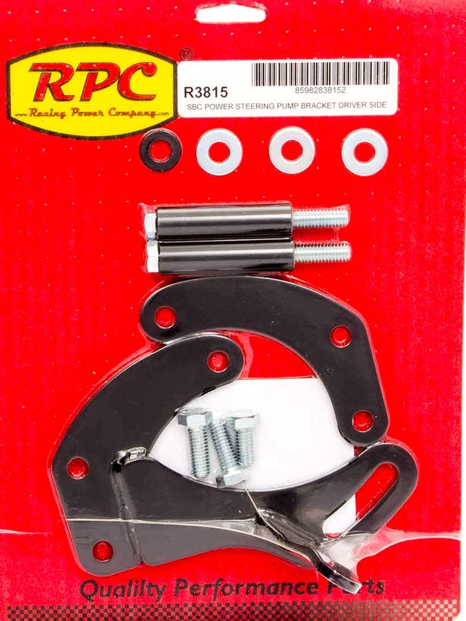 SBC Saginaw Power Steer Bracket Swp Black Reservoirs Pumps and Steering Box Brackets Racing Power Company