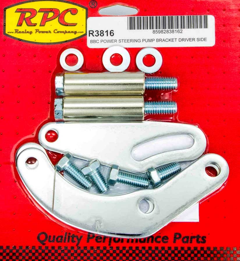 BBC Saginaw Power Steer Bracket Swp Chrome Reservoirs Pumps and Steering Box Brackets Racing Power Company