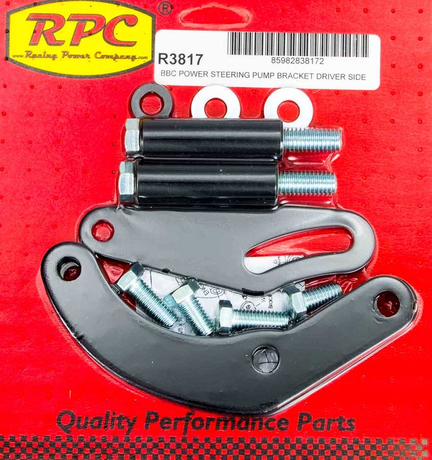 BBC Saginaw Power Steer Bracket Swp Black Reservoirs Pumps and Steering Box Brackets Racing Power Company