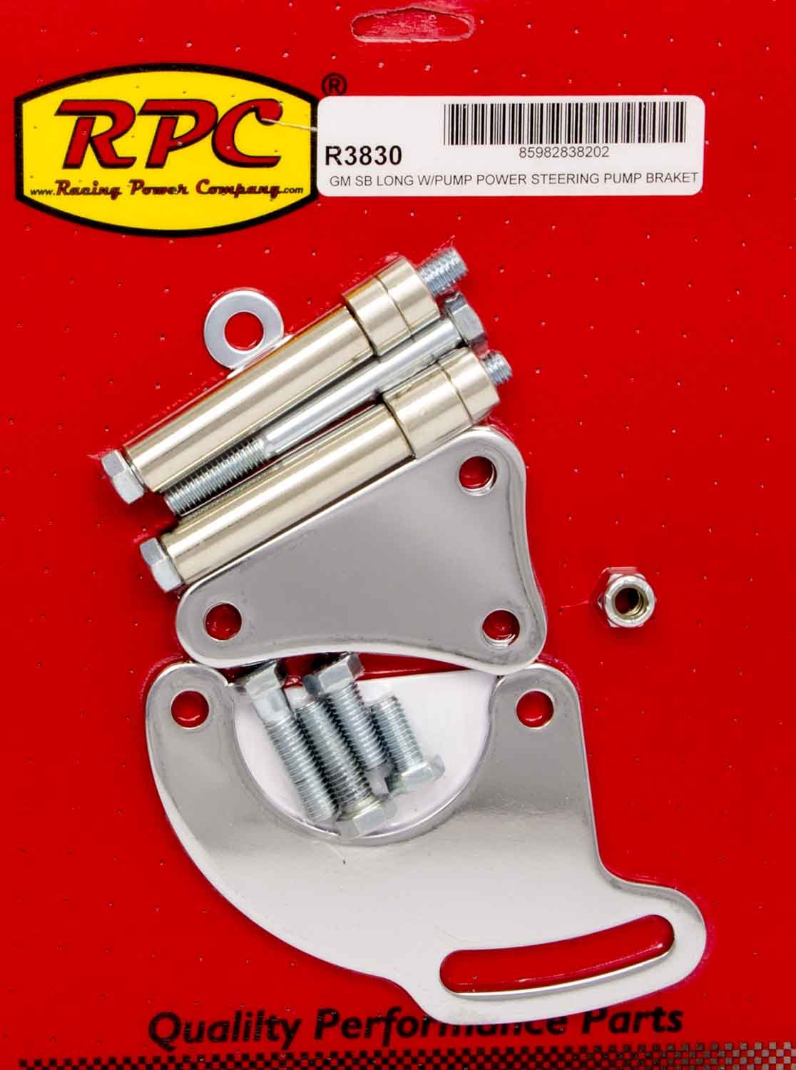 SBC Saginaw Power Steer Bracket Lwp Chrome Reservoirs Pumps and Steering Box Brackets Racing Power Company