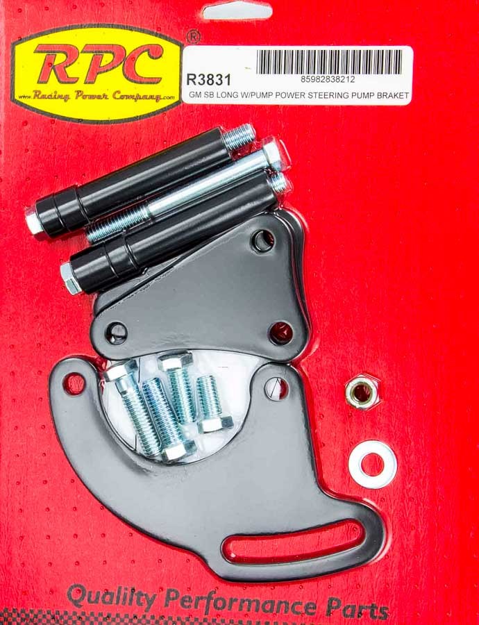 SBC Saginaw Power Steer Bracket Lwp Black Reservoirs Pumps and Steering Box Brackets Racing Power Company