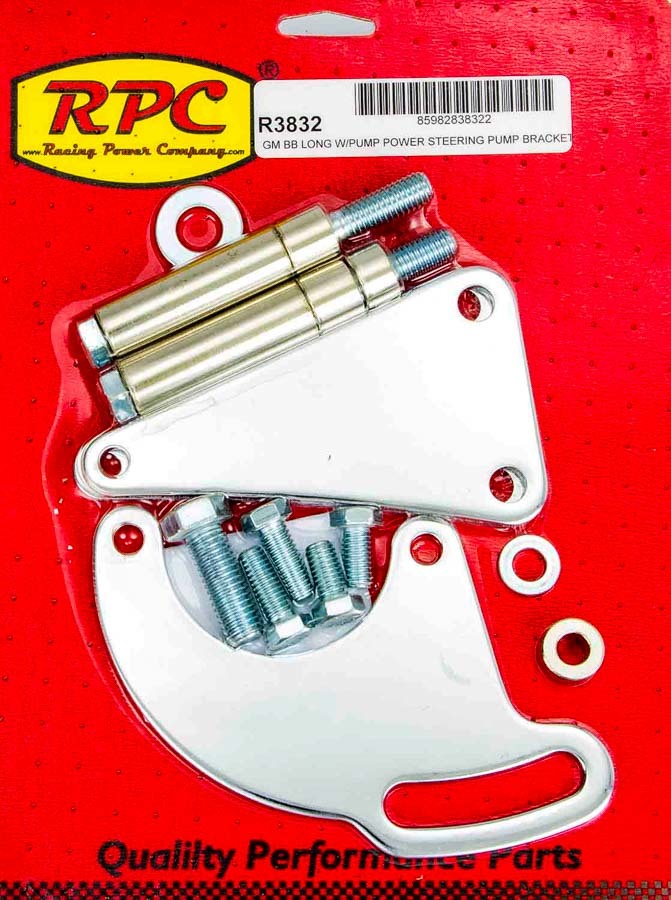 BBC Saginaw Power Steer Bracket Lwp Chrome Reservoirs Pumps and Steering Box Brackets Racing Power Company