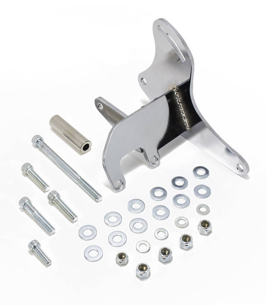 SB Chevy Driver Side Alt ernator Bracket - Chrome Alternator Brackets and Components Racing Power Company