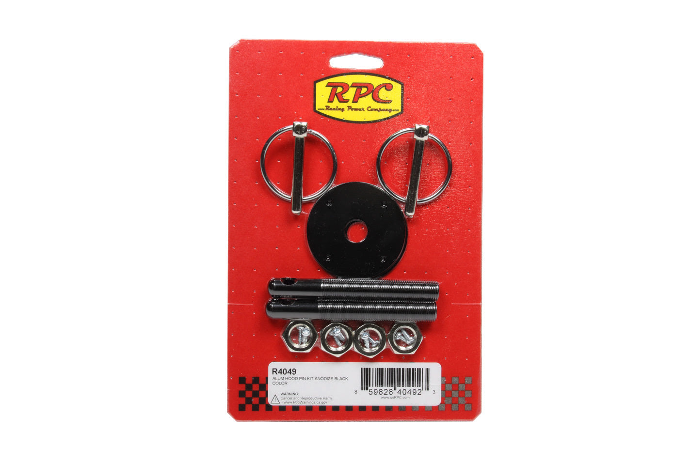 Aluminum Hood Pin Kit Black Hood Pin Fastener Kits and Components Racing Power Company